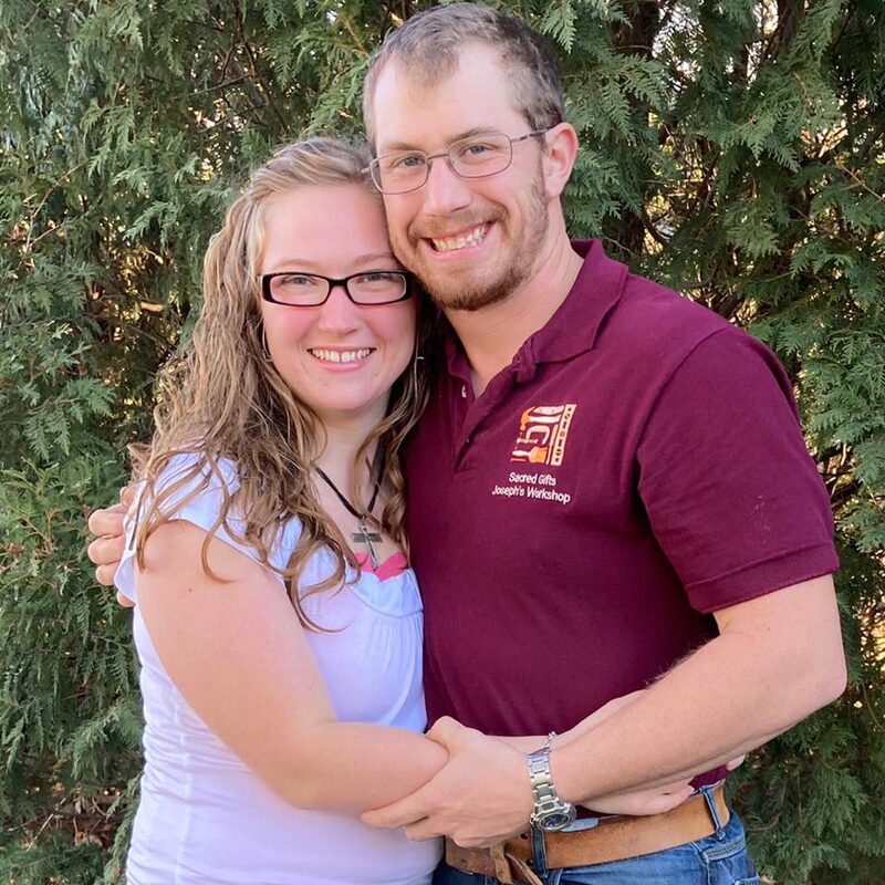 Mark and his wife Irissa, owners of Joseph's Custom Woodworks in Rochester, Minnesota